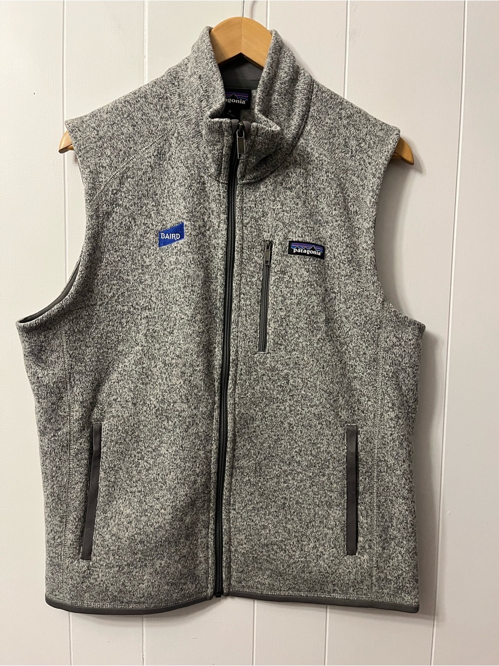 Patagonia Better Sweater Vest Logo 25881 Fleece Grey Like New Company Sleeveless